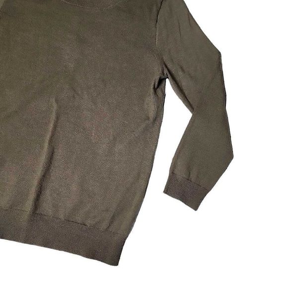 J crew merino wool dark olive green crew neck sweater - Picture 5 of 5